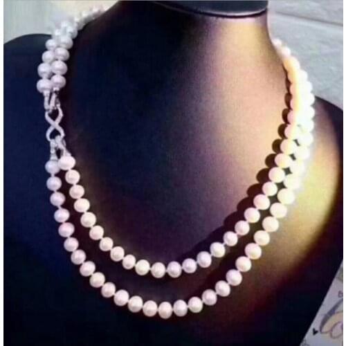 Fashion jewelry noble jewelry 8-9mm Freshwater white pearl necklace