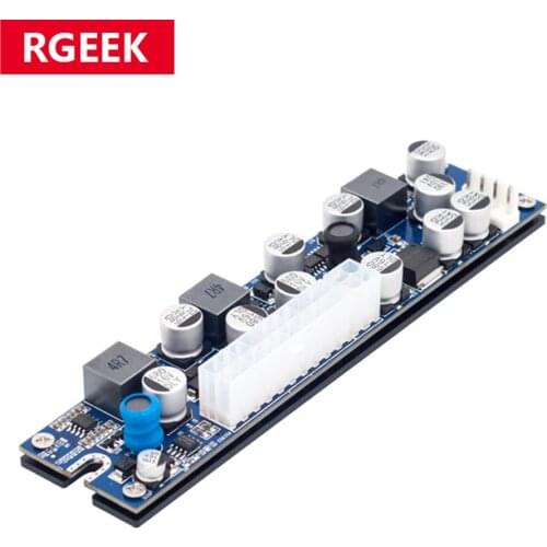 RGeek DC ATX Peak PSU 19V 200W Pico ATX Switch Mining PSU 24pin MINI ITX DC to ATX PC Power Supply for SSD Mini PC Computer