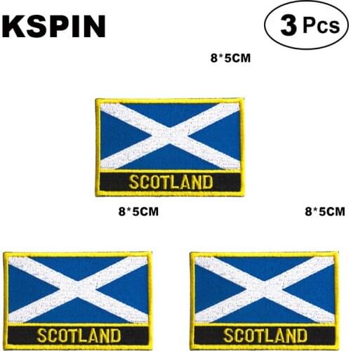 SCOTLAND BLUE Rectangular Shape Flag patches embroidered flag patches national flag patches for clothing DIY Decoration