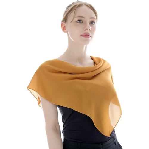 Solid Color Black Women Square Silk Scarf Wrap Autumn Winter Sjaal Hair Tie Luxury Small Satin Scarves Muslim Head Scarf 70*70cm