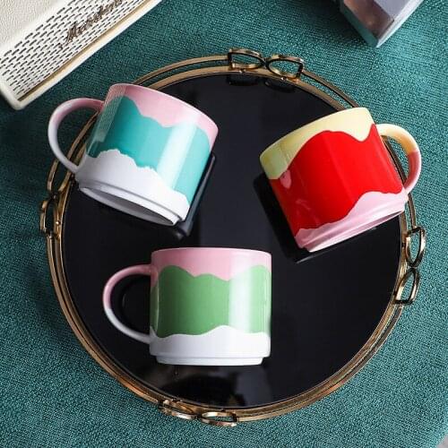 Creative painted mugs cute ceramic water cups Creative advertising ceramic cups