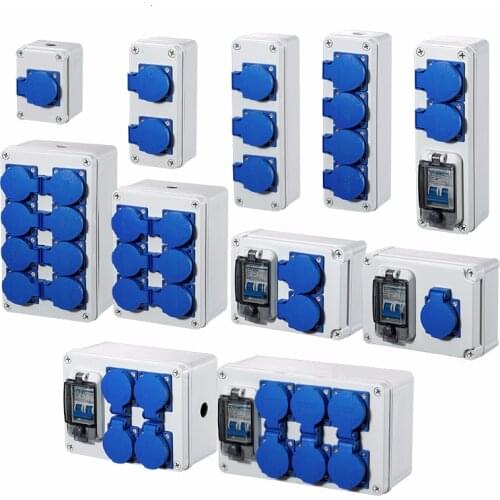 Outdoor rainwater socket Three holes 10A home wall mounted multi-function outdoor socket box electric car charging