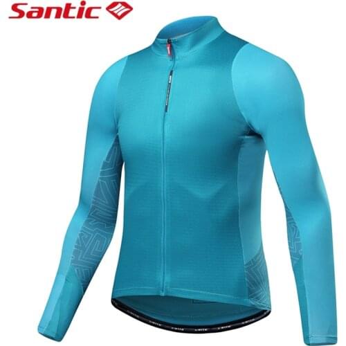 Santic New Autumn Cycling Jersey Downhill Mtb Long Sleeve Men Bike Wear Breathable Waterproof Pockets Layer Maillot Ciclismo
