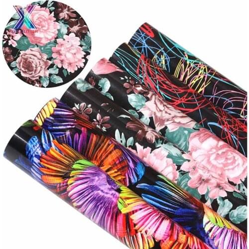 XFX HTV Cricut Vinyl 6 Pieces 12X10"IN Flower Pattern Heat Transfer Vinyl Iron on HTV Butterfly Premium HTV DIY Adhesive Vinyl