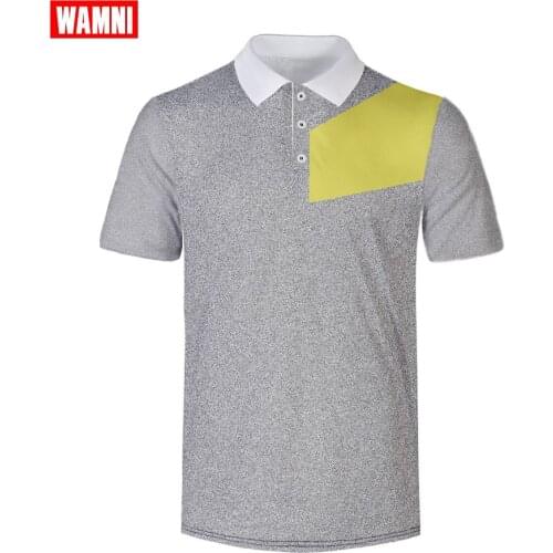 WAMNI Tennis Grey 3D Polo Shirt Gradient Dry Slim Popular Black Striped Loose Streetwear Turn-down Collar Polo-shirt Breathable