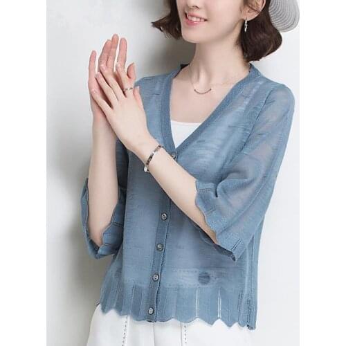 Women Knitted Spring Autumn Cardigan Casual Open Stitch Female Thin Knitwear Ladies Loose Korean Plus Size Pull Femme X234