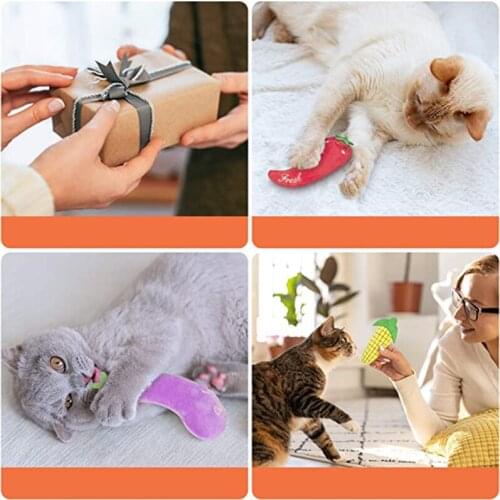 1pc Cat Toy Vegetable Series Plush Puppet Toys Include Cat Weed Catnip Toys Funny Interactive Cat Throwing Toys Pet Supplies