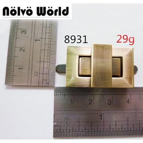 10pcs Brushed antique brass color handbag twist lock safety turn locks and lock for DIY bag