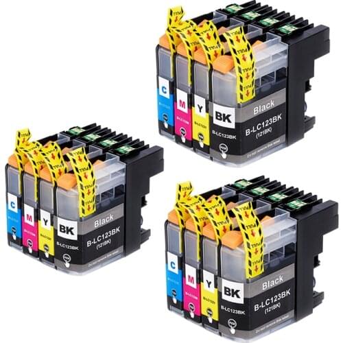 12 LuoCai Compatible Ink Cartridges for Brother LC123 LC121 MFC-J470DW J650DW J870DW J245 DCP-J552DW J752DW J132W J172W printer