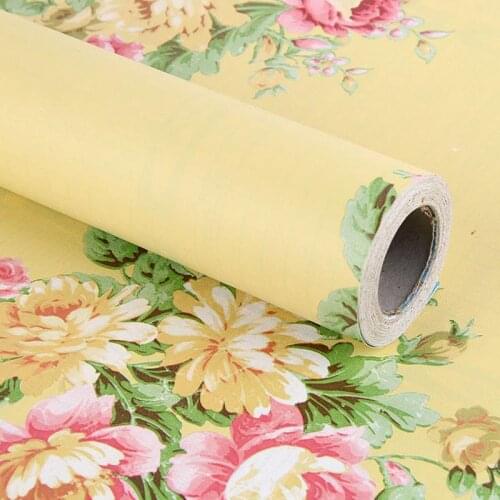 2.5meter Waterproof PVC Self Adhesive Vinyl Wall Paper European Luxury Vinyl Wallpaper Home Decor Flower Pattern Wall Stickers