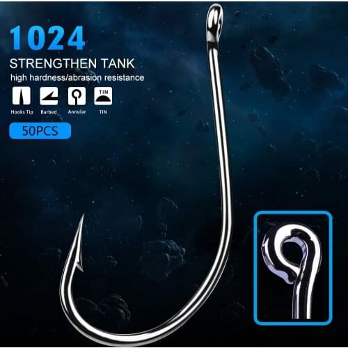 50pcs/lot 1/0#- 7/0# Fish hook Fishing Hook High Carbon Steel 1/0#-7/0# Freshwater Fishing Bait Hook Carp Pesca Tackle