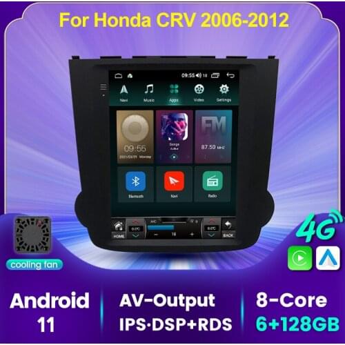 9.7'' Tesla Android 11 6+128G Car Radio GPS Navigation Multimedia Player For Honda CRV CR-V 2006-2012 Carplay 4G Lte WIFI DSP