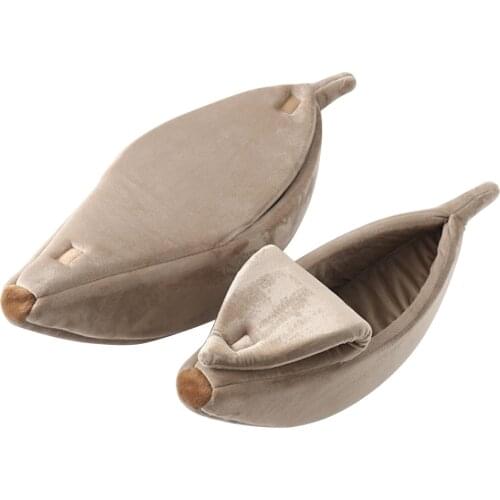 Banana Peel Cat House Cute Bed Mat Soft Plush Padding Cushion for Cats Kittens SUB Sale
