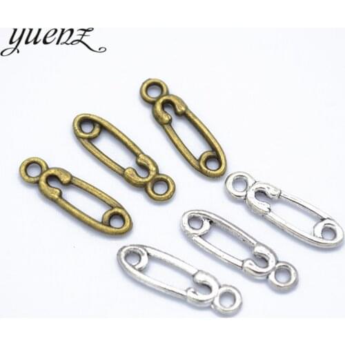 YuenZ 65pcs 3 colour Antique Silver color pin Charm fit for Bracelets Necklace DIY Metal Jewelry Making 17*5mm J358