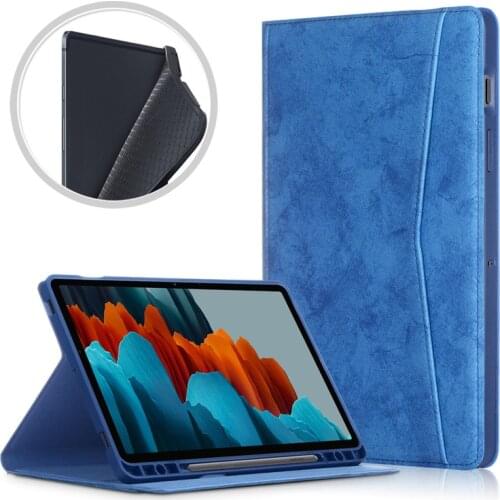 Case For Samsung Galaxy Tab S7 Plus SM-T970 T975 T976 12.4"Smart Magnetic Tablet Cover With Pencil Holder Tab S7 T870 T875 Case