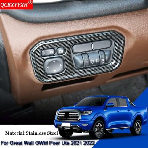 Car Headlight Switch Button Adjustment Sequins Internal Sticker Cover Accessories For Great Wall Cannon GWM Poer Ute 2021 2022