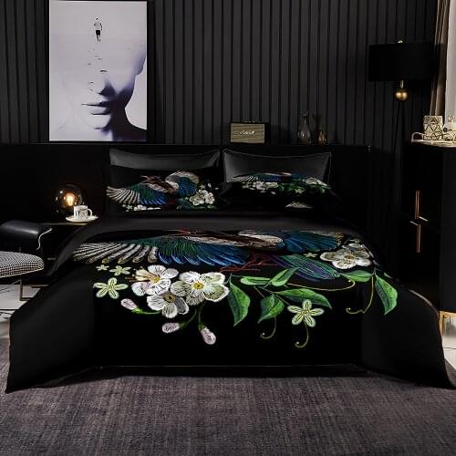 HD Printing Embroidery Pattern Duvet Cover Set With Pillowcase, 210x210 Quilt Cover, 220×230 Blanket Cover,King Bedding Set