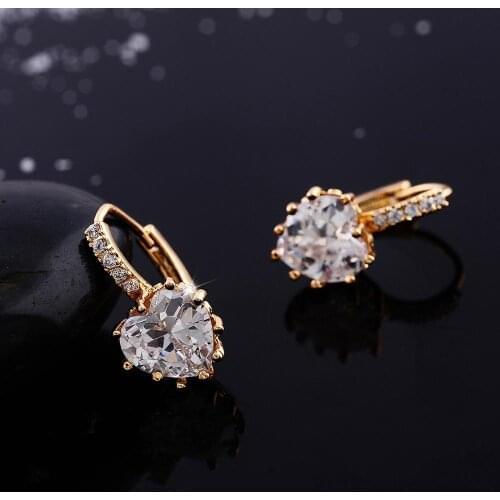 Dropship Hot Selling Lady Elegant Fashion Zircon Crystal Dangle Drop Earrings For Women Jewelry Dainty Boucle Mujer Brincos