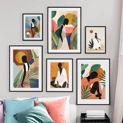 Fashion Personality Abstract Character Wall Art Canvas Painting Nordic Posters And Prints Wall Pictures For Living Room Decor