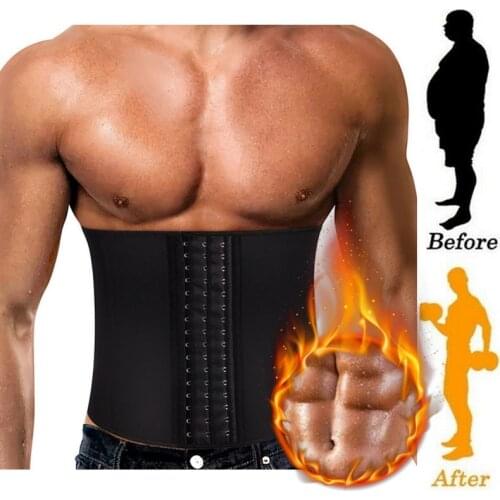 Men Waist Trainer Corset Neoprene Body Shaper Tummy Control Belt Sauna Slimming Strap Fitness Sweat Shapewear for Fat Burner