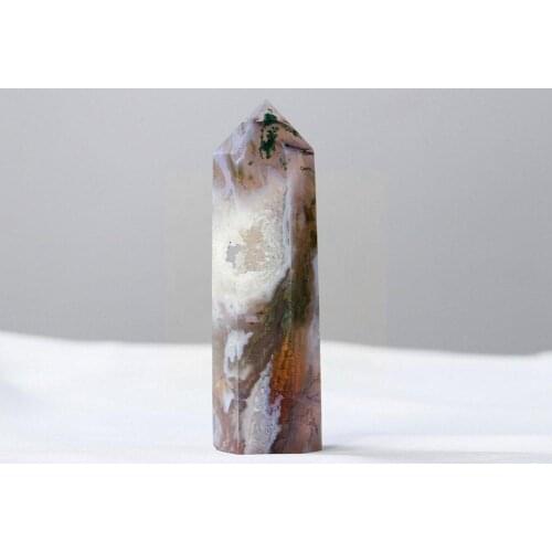 Natural Crystal Single-pointed Column Agate Column Hexagonal Decoration Prism Healing Home Energy Stone Q2U8