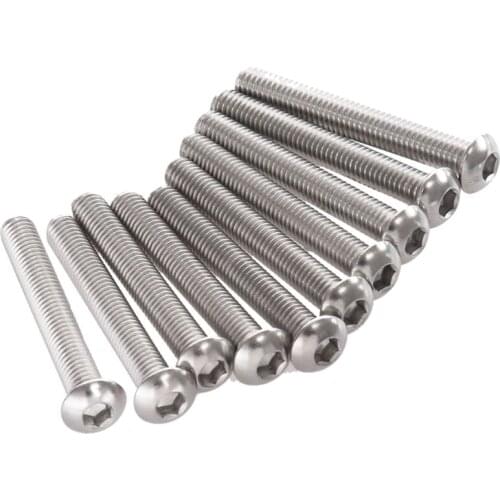 New Stainless Steel Button Head Screw, Hex Socket Bolts Type:M6 / 6mm Bolt size:M6 x 45mm Your pack quantity:10