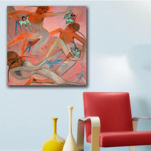 Francesco Clemente Scissors and Butterflies Oil Painting Wall Art Picture Paiting Canvas Prints Home Decor Wall Art Picture