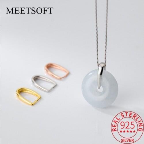 MEETSOFT S925 Sterling Silver Semi finished Clip pendant head buckle Charms of DIY Handmade Jewelry drop shipping Accessory