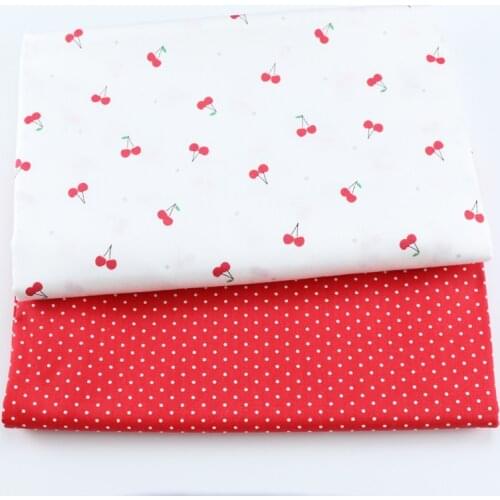 Cute Cherry 100% Cotton Twill Fabric For Baby Child, DIY Patchwork Cloth,Sewing Quilting Bed Sheet Dresses Materials Fabric