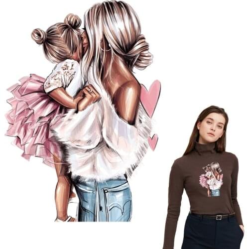 Cute Princess Applique On Clothes Great Mama Pattern Hoodie Tops Transfer Paper Hot Tear Diy Heat Press Clothing Badges Patches