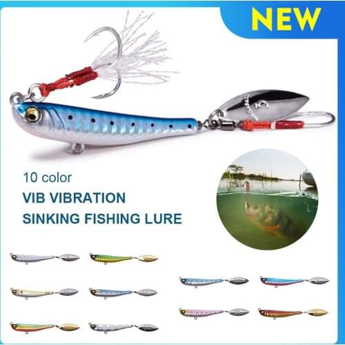 Rotating Metal VIB Vibration Bait Spinner Spoon Fishing Lures 62mm 30g Jigs Trout Fishing Sinking Hard Baits Fishing Tackle