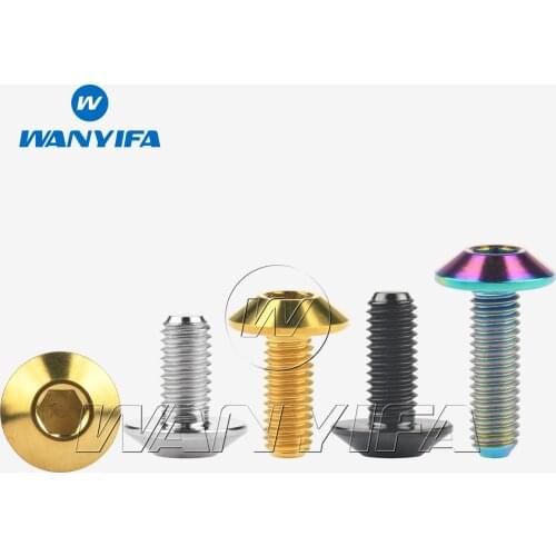 Wanyifa Titanium Ti Button Allen Hex Head M6x 12 15 20mm Bolt for Motorcycle
