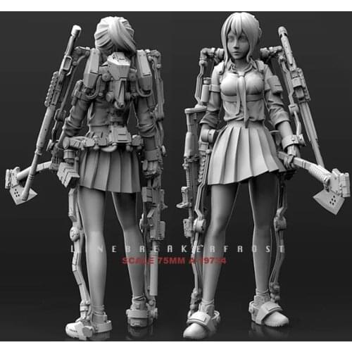 1/24 Resin model Kits beauty figure DIY self-assembled (75mm) A-19734