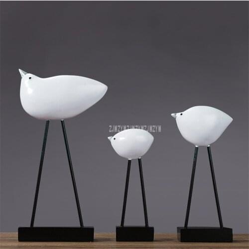 1Set 3pcs European Resin Bird Figurines Living Room Animal Statue Decoration Modern Wedding Gift Home Cabinet Accessories