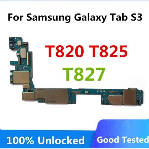 100% Unlocked For Samsung Galaxy Tab S3 T820 T825 Motherboard Original Logic Board With Full Chips Android System Mainboard