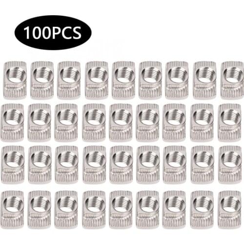 100Pcs M8 T-Slot Nut Threaded Sliding T Nut For European Standard Aluminum