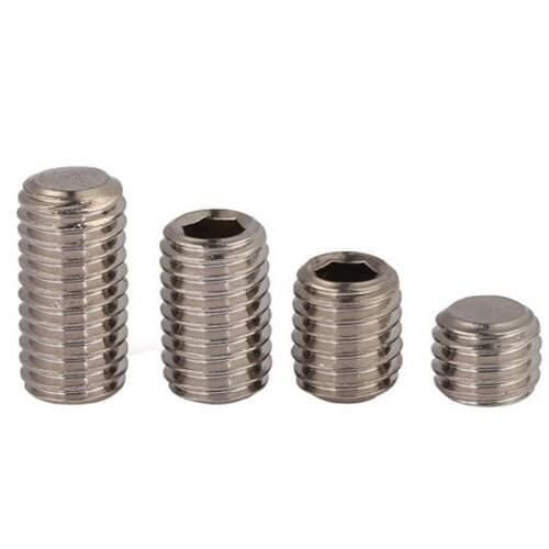 2PCS M12 stainless steel allen flat end set screws grubs bolts hex socket headless screw grub bolt 12mm-50mm length