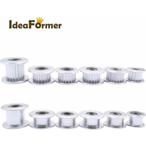 5pcs/lot GT2 Idler Timing Pulley 16/20 Tooth Wheel Bore 3/5mm Aluminium Gear Teeth Width 6/10mm 3D Printer Parts For Reprap Part