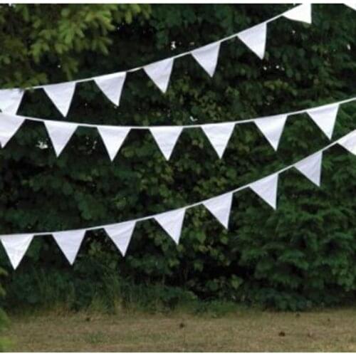 8M 20Flags/Pcs White Lace Fabric Banner Pennant Wedding Flag Bunting Decor Party Birthday Garland Wedding Bride Home Decoration
