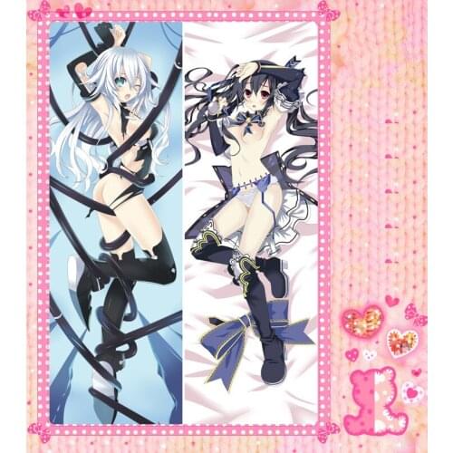Anime Cartoon Hyperdimension Neptnuia Double Bolster Hugging Pillow Case Pillow Cover Pillowcase Peach Skin 2 Way No.1393