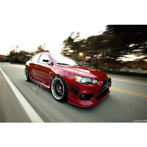 Car Accessories Carbon Fiber VS Style Front Bumper Canard 4pcs Fit For 2008-2010 Evolution X EVO 10 Front Bumper Canards