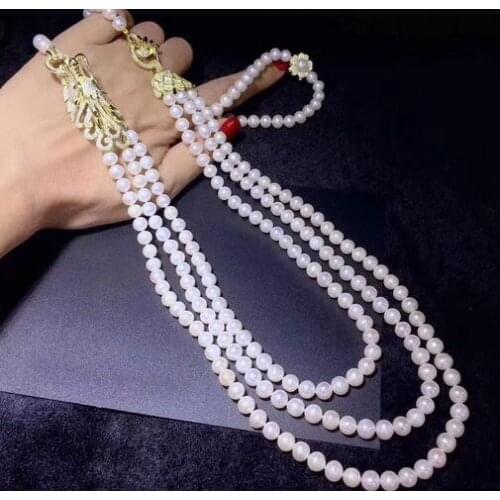 Free shipping Jewelry strands 7-8MM south sea white pearl necklace