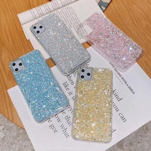 Glitter gutta percha cases for iphone 11 pro max case funda iphones xr x xs 6 7 8plus Anti fall fresh cover phone accessories