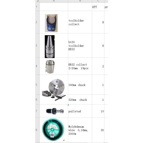 Milling machine parts bt30 spindle fitting cnc lock