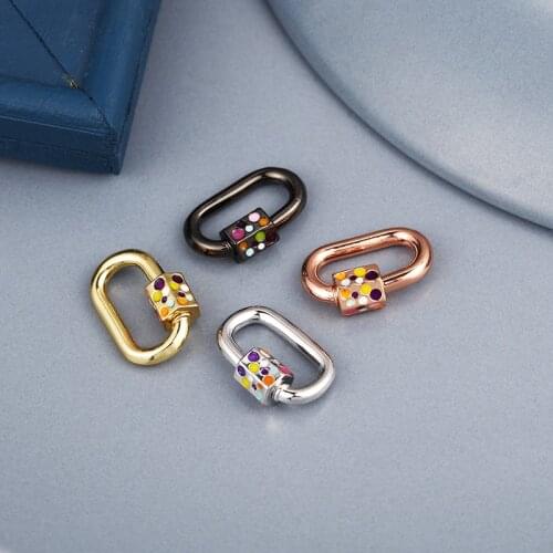 MINHIN Enamel Copper Spiral Lock Clasps Accessories Supplies Hand Made Chains Pendant Necklace Jewelry Making Hook Screw Buckle