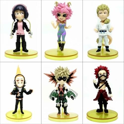 6pcs/set Anime My Hero Academia Bakugou Katsuki Ashido Mina Ojiro Mashirao Kirishima Eijiro Jiro Kyoka PVC Figure NEW NO BOX