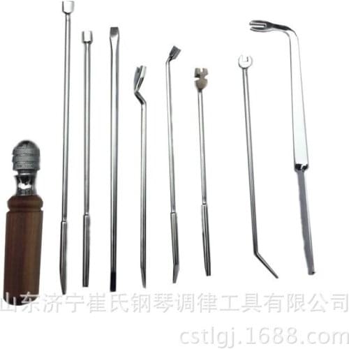 Piano tuning tools, action repair tools, combination tools, instrument repair accessories