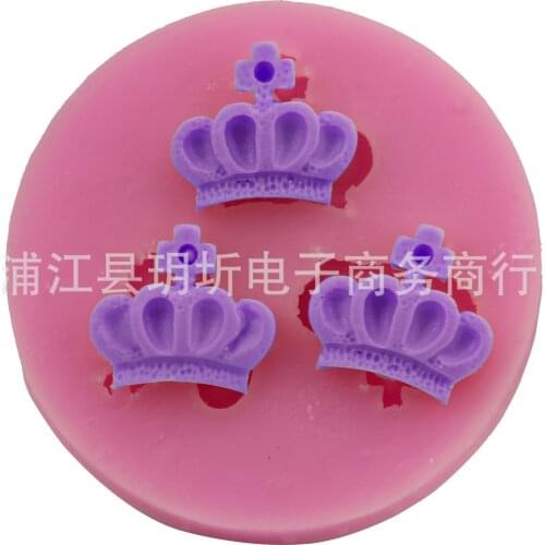 DIY baking tools triple crown silicone fondant cake mold chocolate mold drop decoration