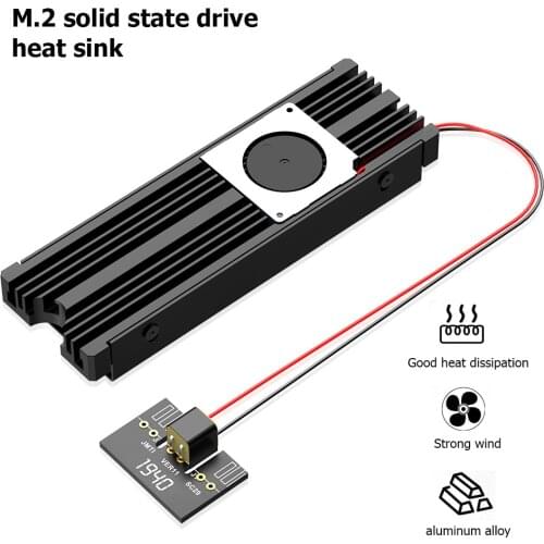 M.2 Heatsink Cooler Fan Cooling Turbofan M2 Aluminum Alloy SSD Heat Sink Silicon Therma Pads Cooler for NVME NGFF