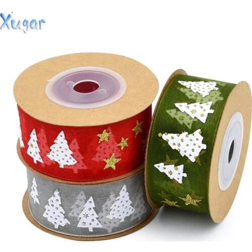 Xugar High Quality Gift Packaging Tulle Yarn Ribbon DIY Sewing Accessory Christmas Series Festive Party Flower Box Wrap Ribbons